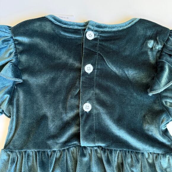 Lily & Max 1st Birthday Baby Girl Green Ruffle Bubble Romper 12-24m - Picture 12 of 12